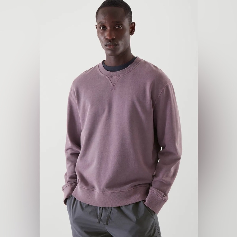 COS Relaxed-Fit Organic Cotton Sweatshirt Size Small   Unisex Muted Green Casual
